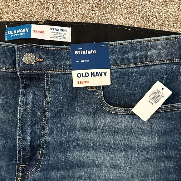 Old Navy Men’s Dark Indigo Slim Straight Jeans - Picture 2 of 3
